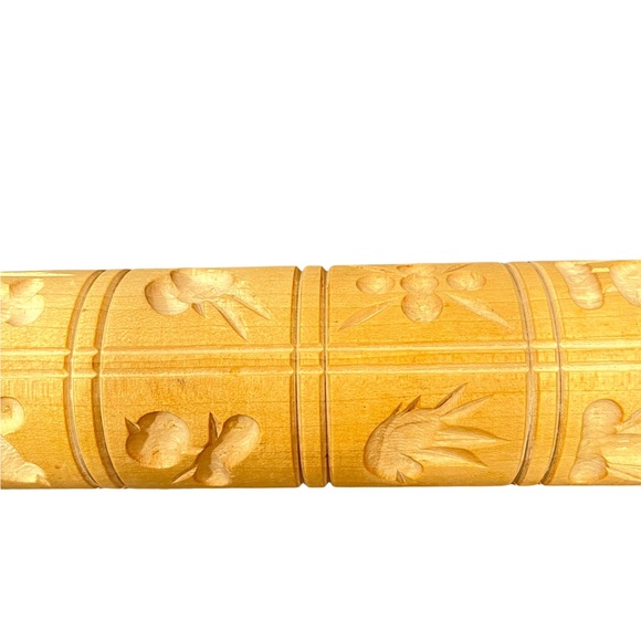 Wood Springerle Rolling Pin 16 Designs Vintage - Picture 7 of 8